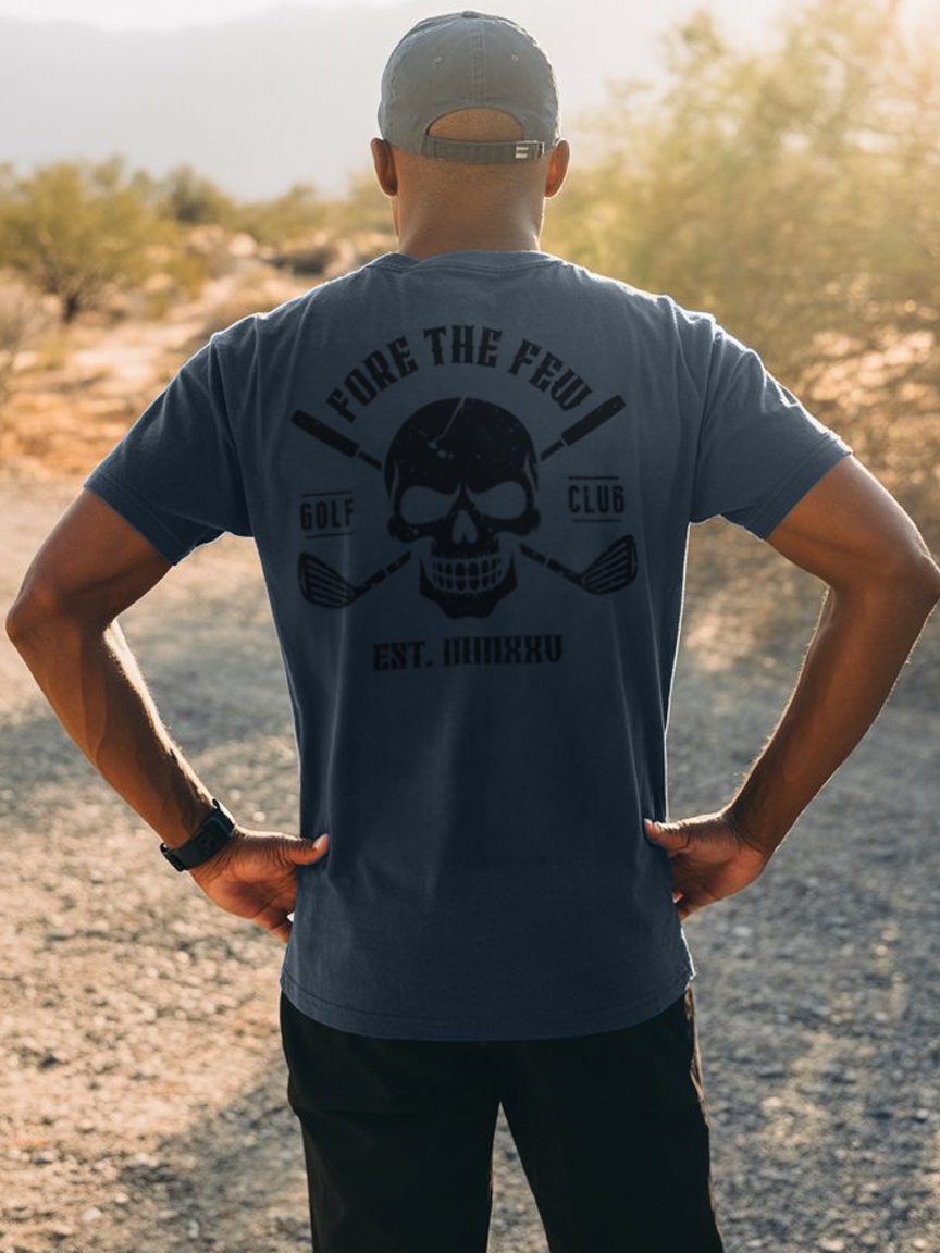 Skull & Clubs T-Shirt - Heather Navy